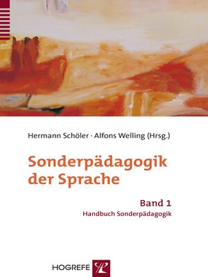 cover image of Sonderpädagogik der Sprache